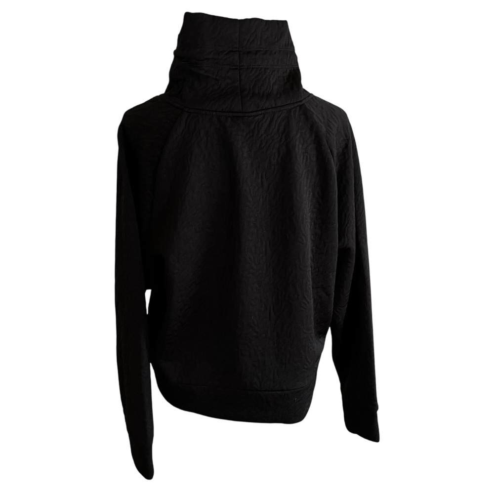 Juicy Couture Sport XL Black Jacquard Textured Pullover Crop Sweatshirt - Picture 3 of 7